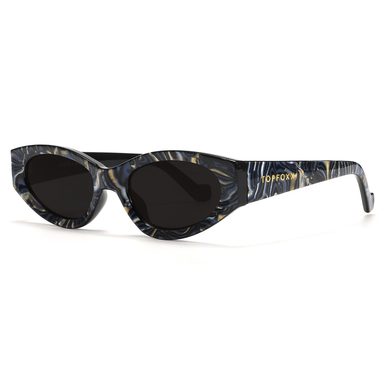 TopFoxx Kat x Money Moves Dark Blue Tangle-Free Sunglasses