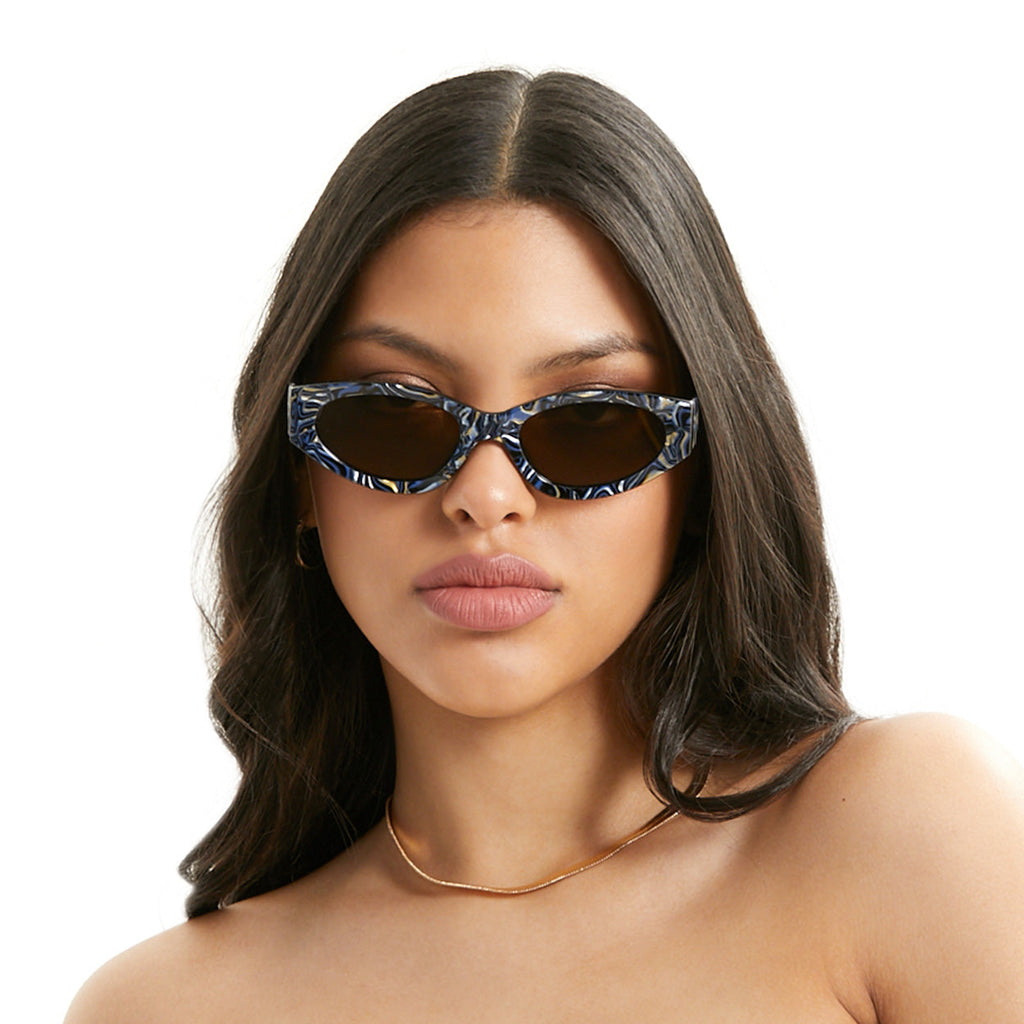 TopFoxx Kat x Money Moves Dark Blue Tangle-Free Sunglasses