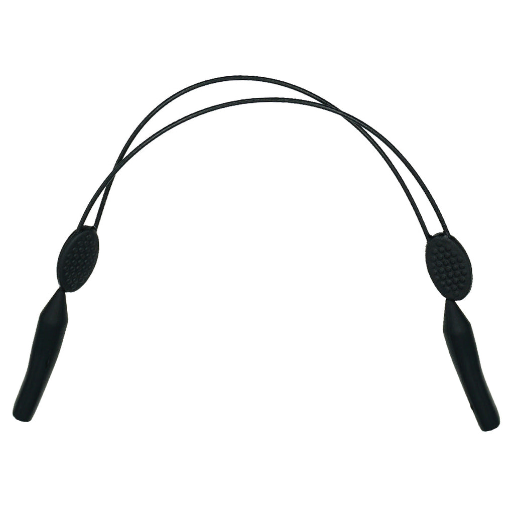 OutLaw Eyewear tactical glasses retaining cord and ear hook grips attached to eyewear, securing glasses during active use.