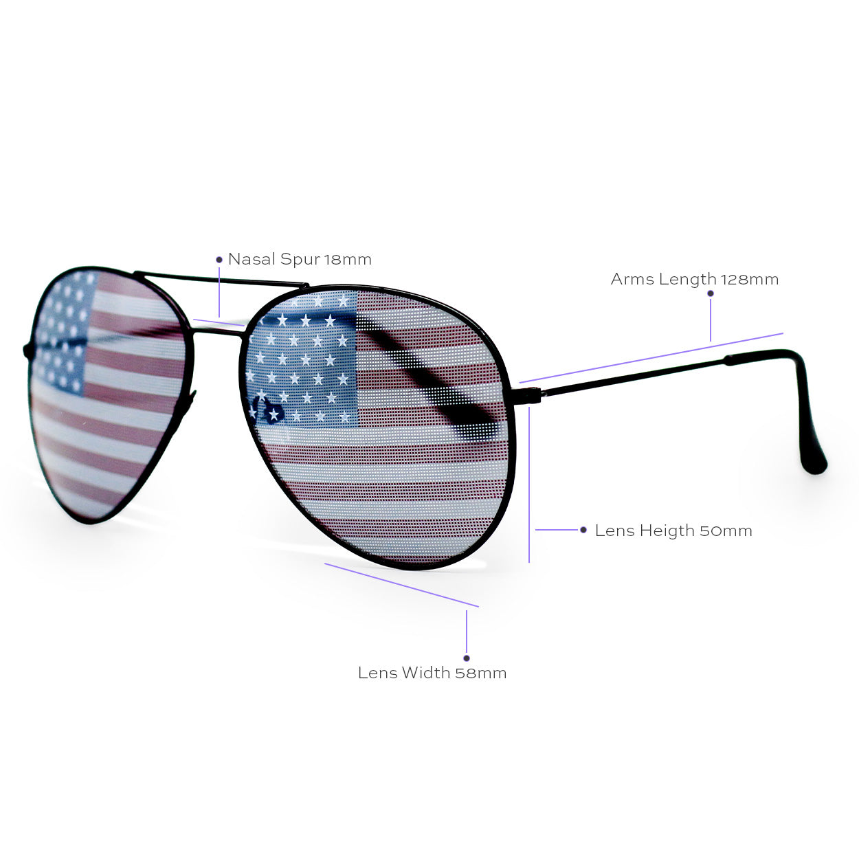 TopFoxx Patriot Eyes Aviator Sunglasses