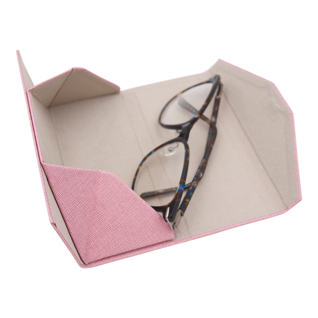 Pink Vegan Leather Glasses Case