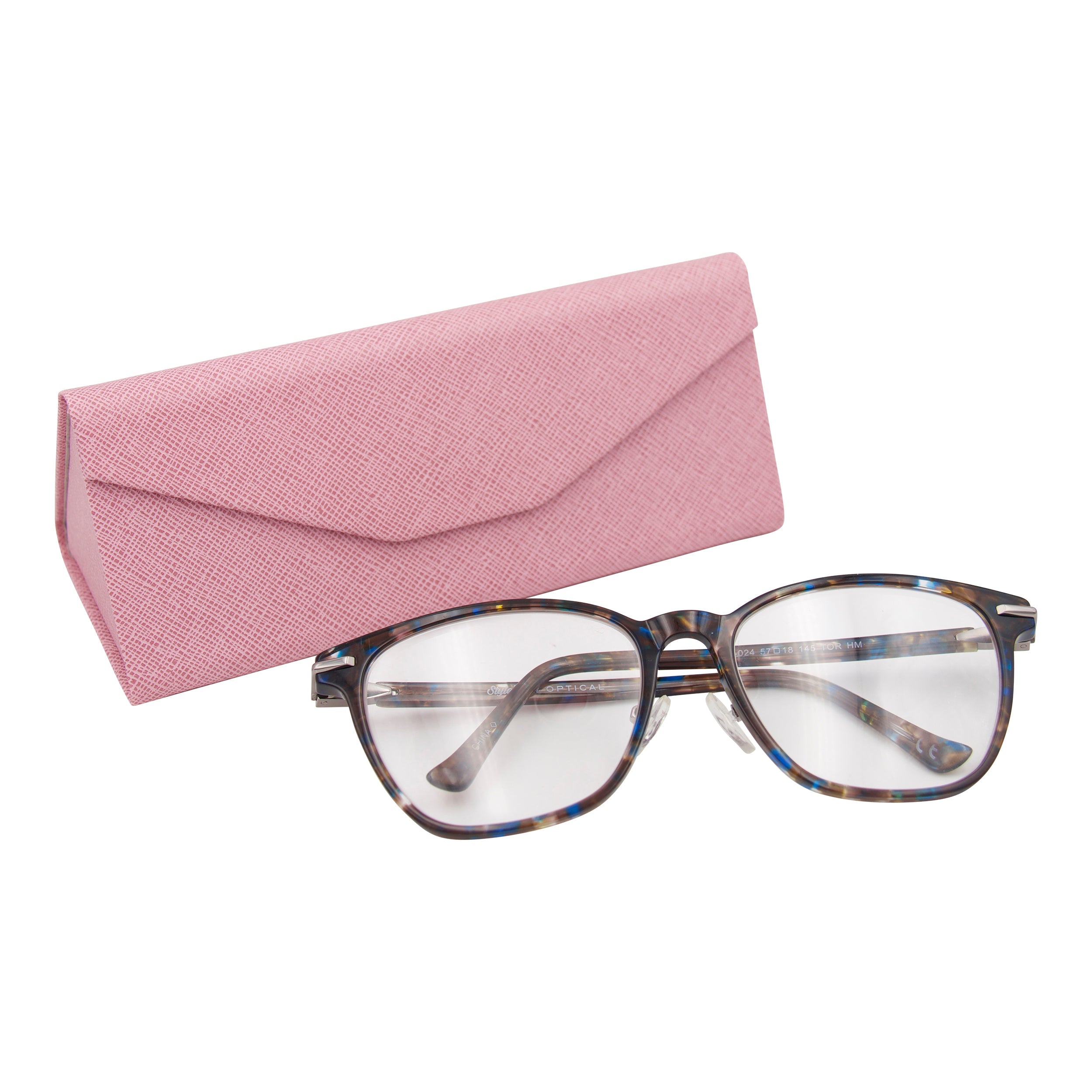 Pink Vegan Leather Glasses Case