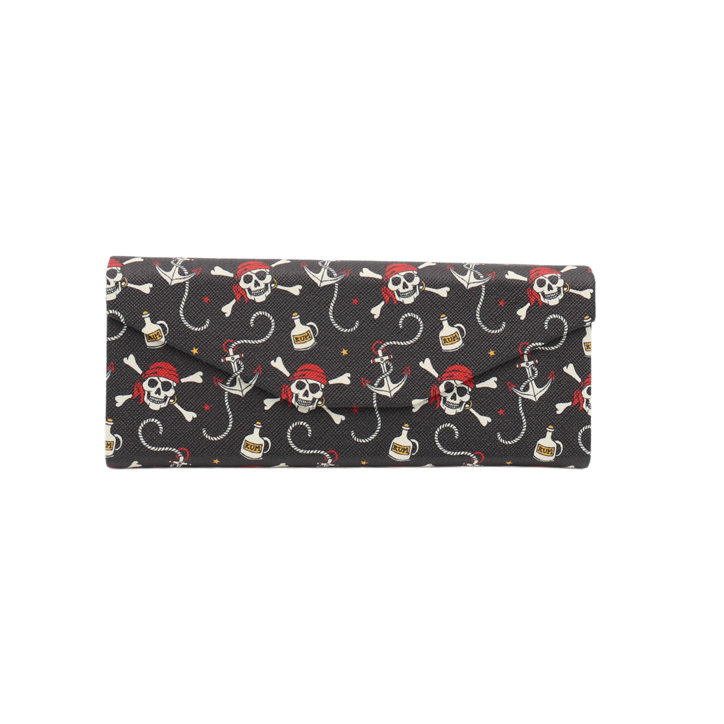 Pirate Skull Print Vegan Leather Glasses Case