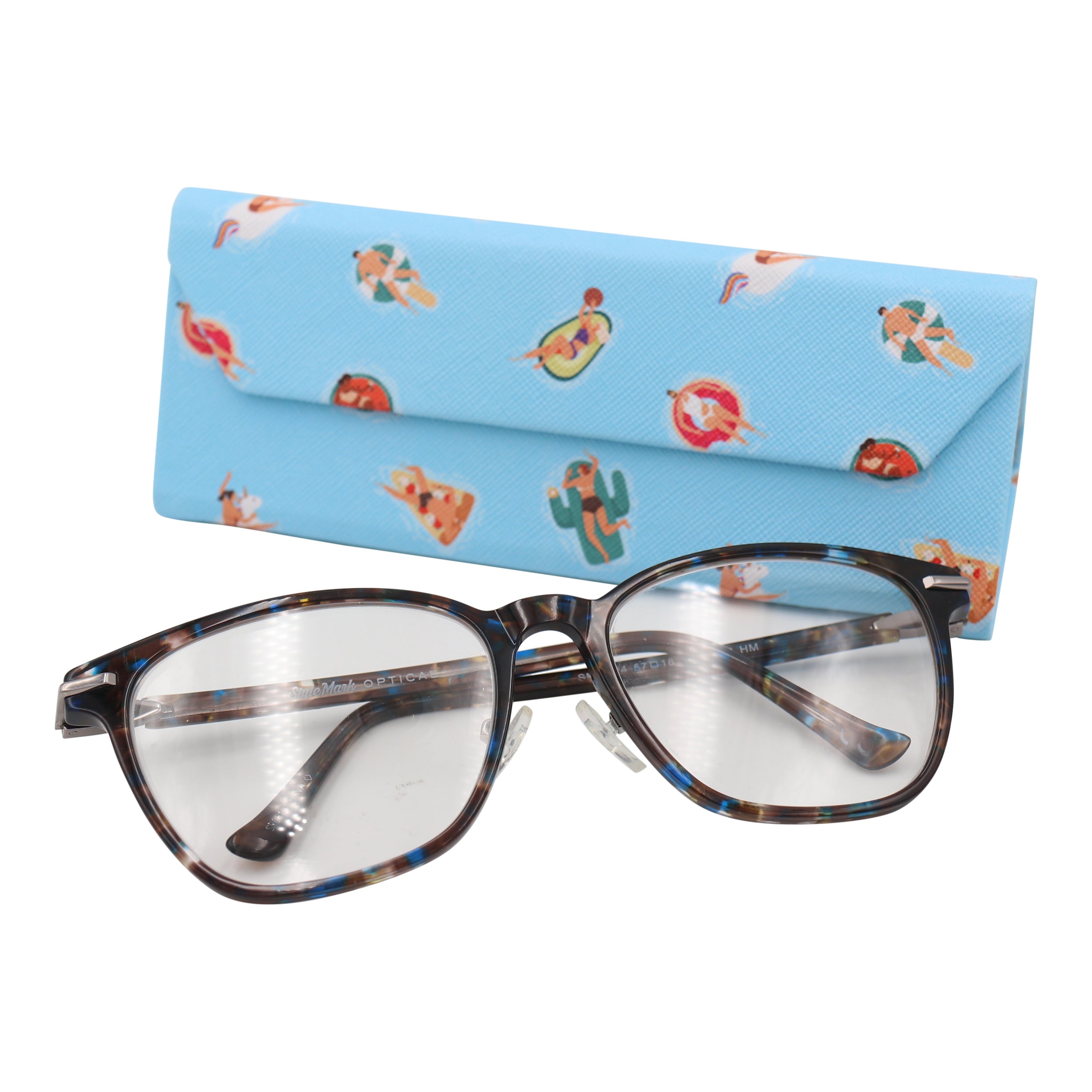 Pool Time Print Vegan Leather Glasses Case