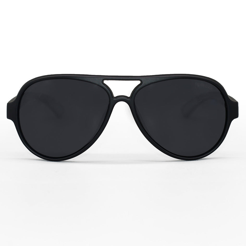 TopFoxx Poseidon Black Tangle-Free Floating Aviator Sunglasses