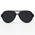 TopFoxx Poseidon Black Tangle-Free Floating Aviator Sunglasses