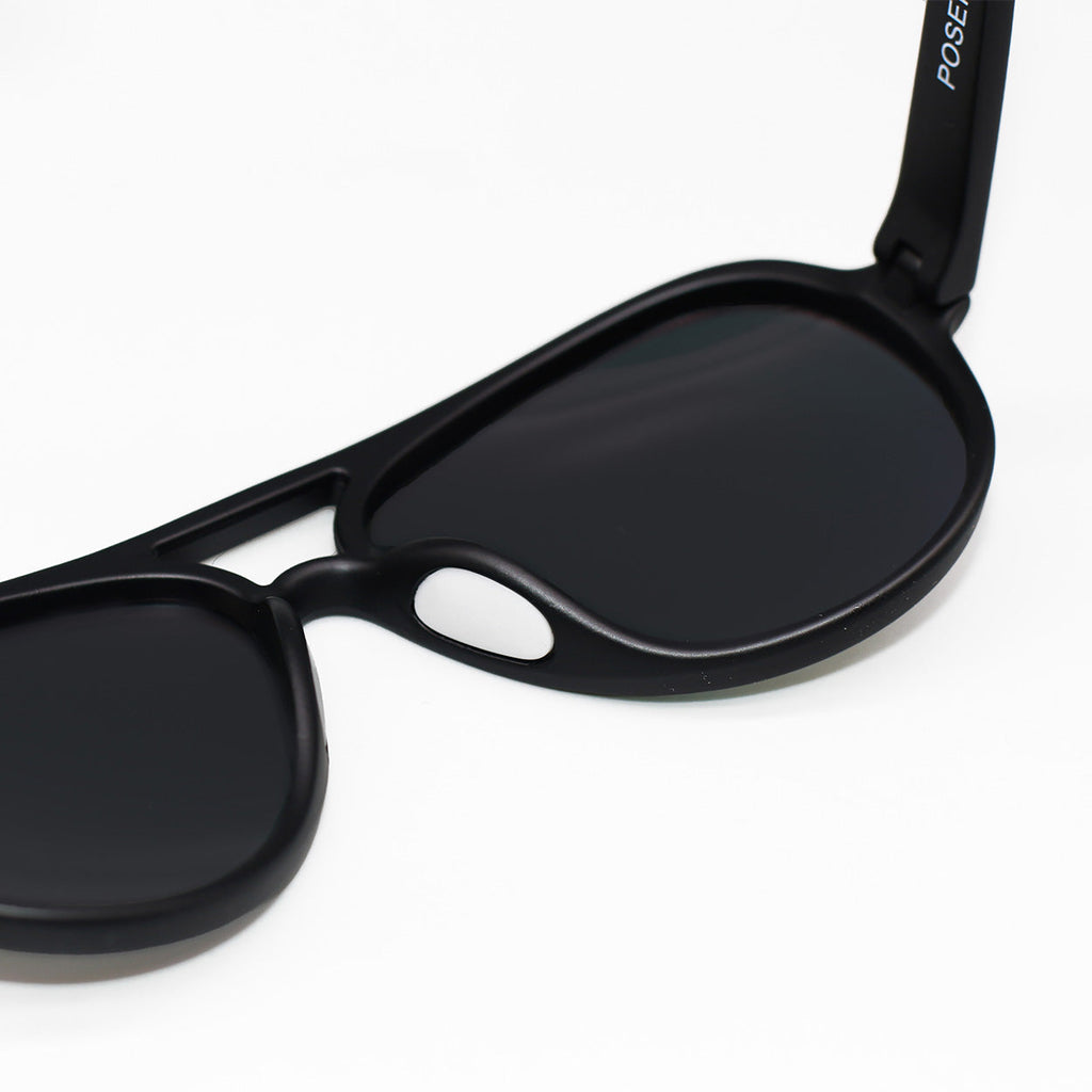 TopFoxx Poseidon Black Tangle-Free Floating Aviator Sunglasses
