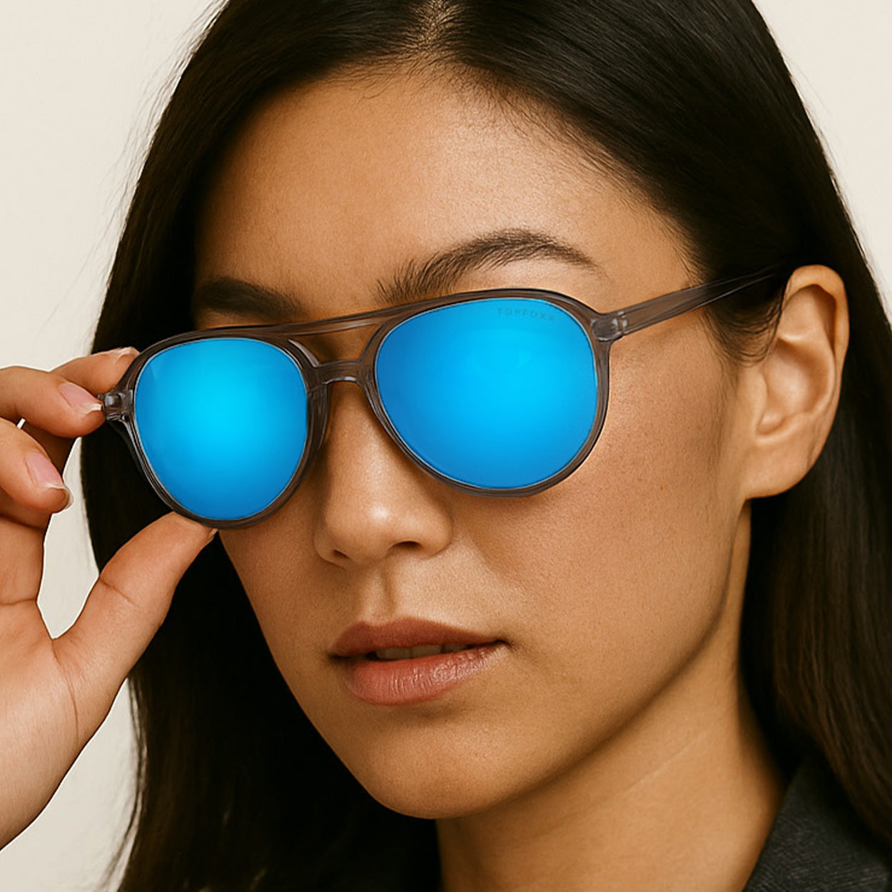 TopFoxx Poseidon Mirrored Blue Tangle-Free Floating Aviator Sunglasses
