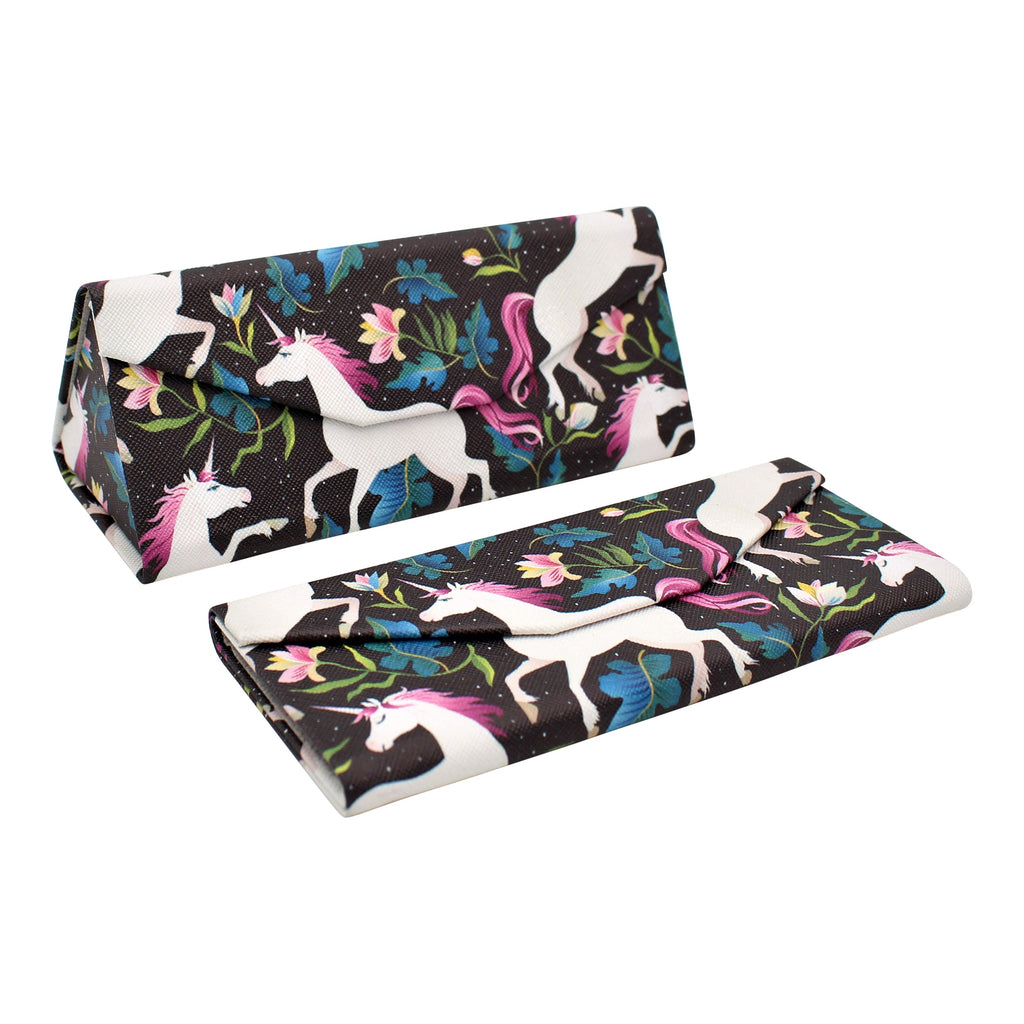 Unicorn Print Vegan Leather Glasses Case