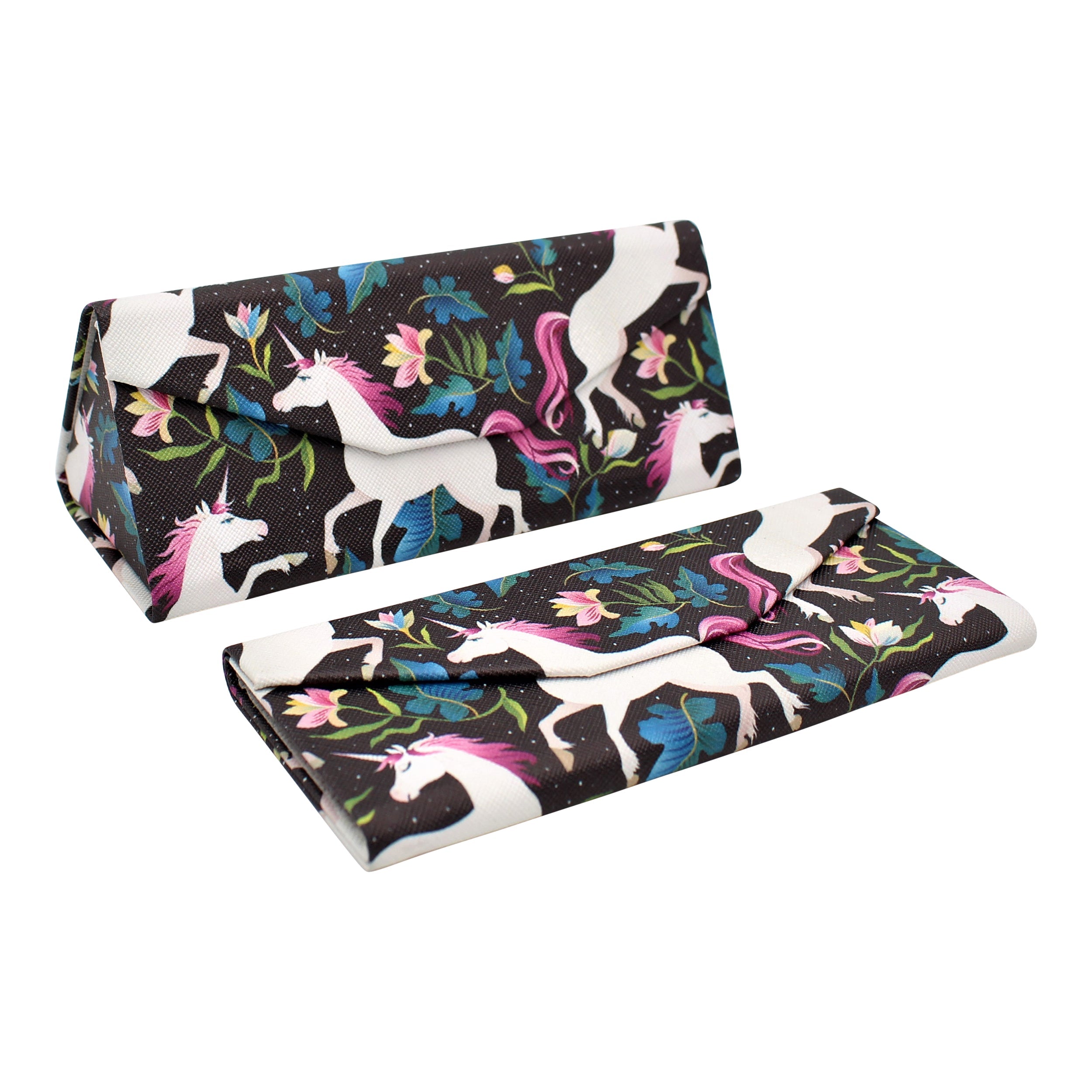 Unicorn Print Vegan Leather Glasses Case