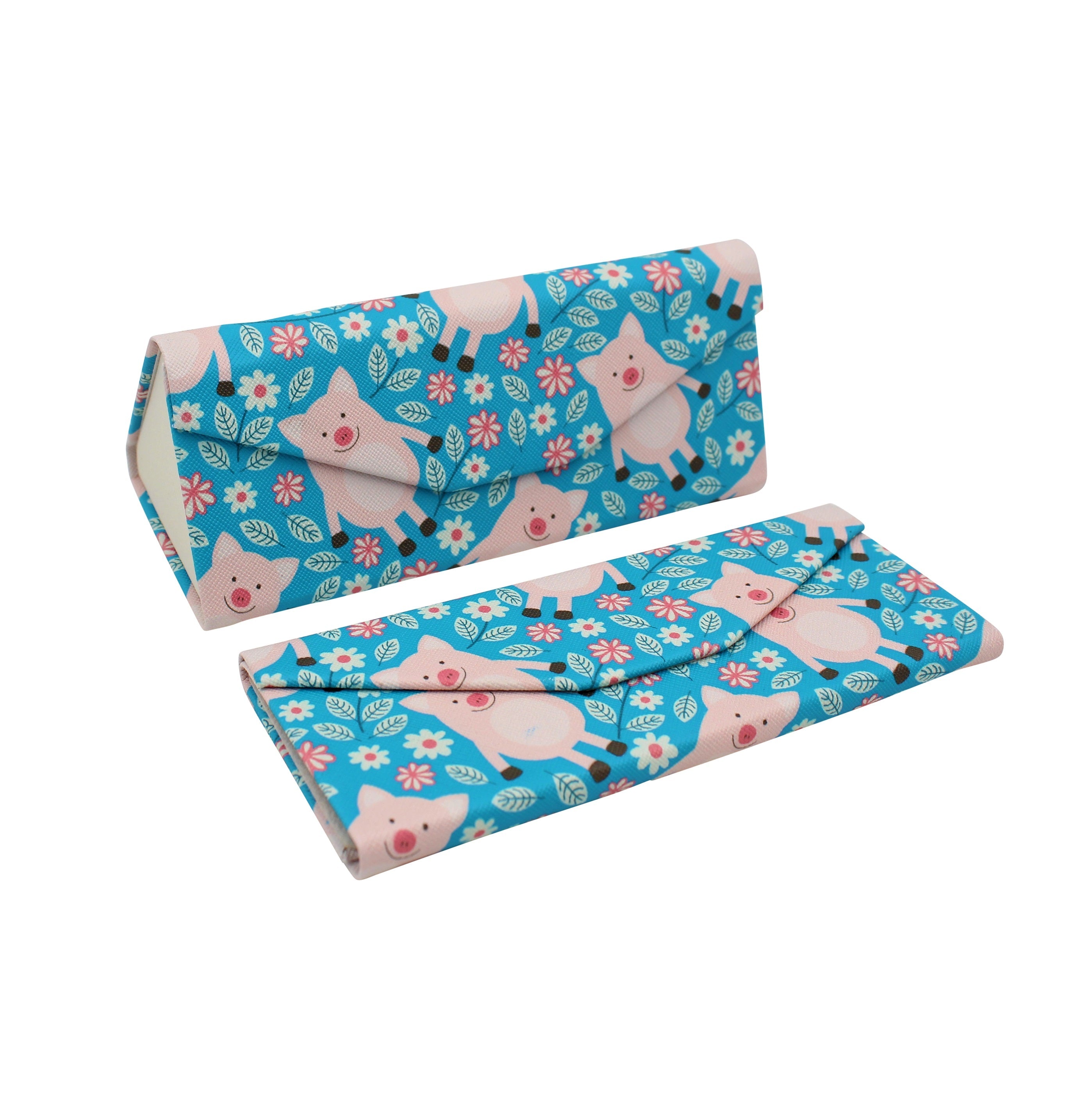 Pig Print Vegan Leather Glasses Case