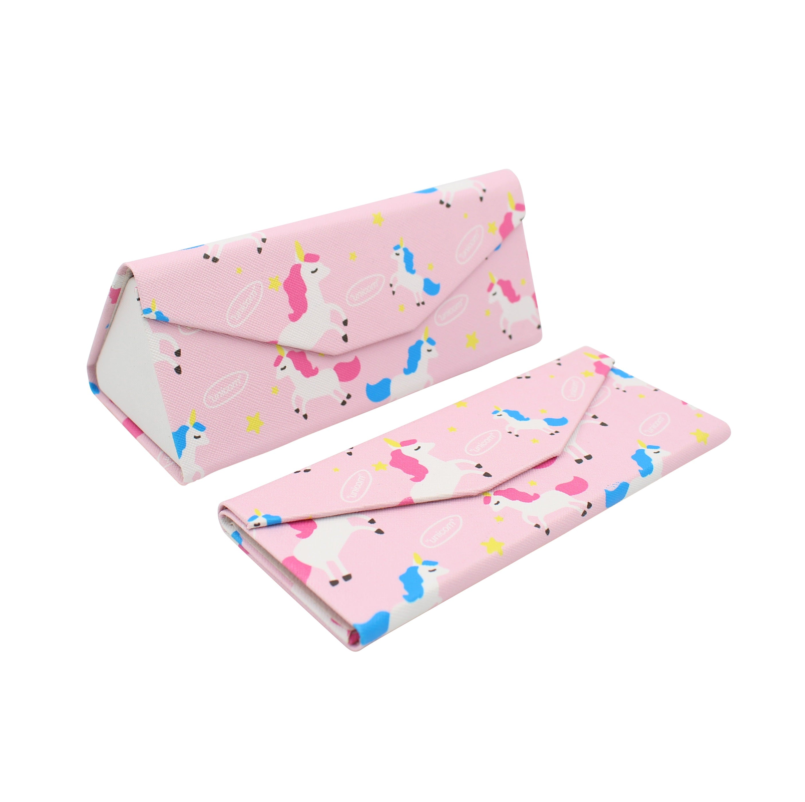 Unicorn Rainbow Print Vegan Leather Glasses Case