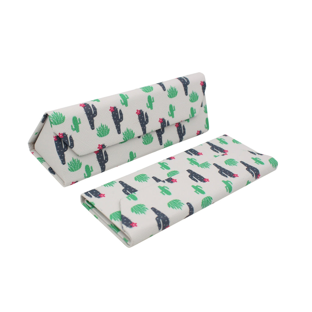 Small Cactus Print Vegan Leather Glasses Case