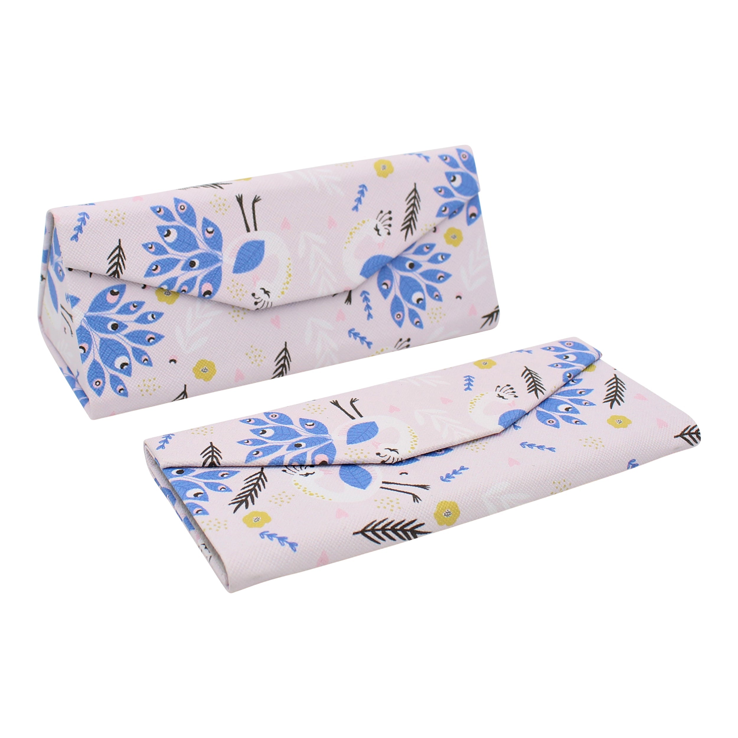 Peacock Print Vegan Leather Glasses Case