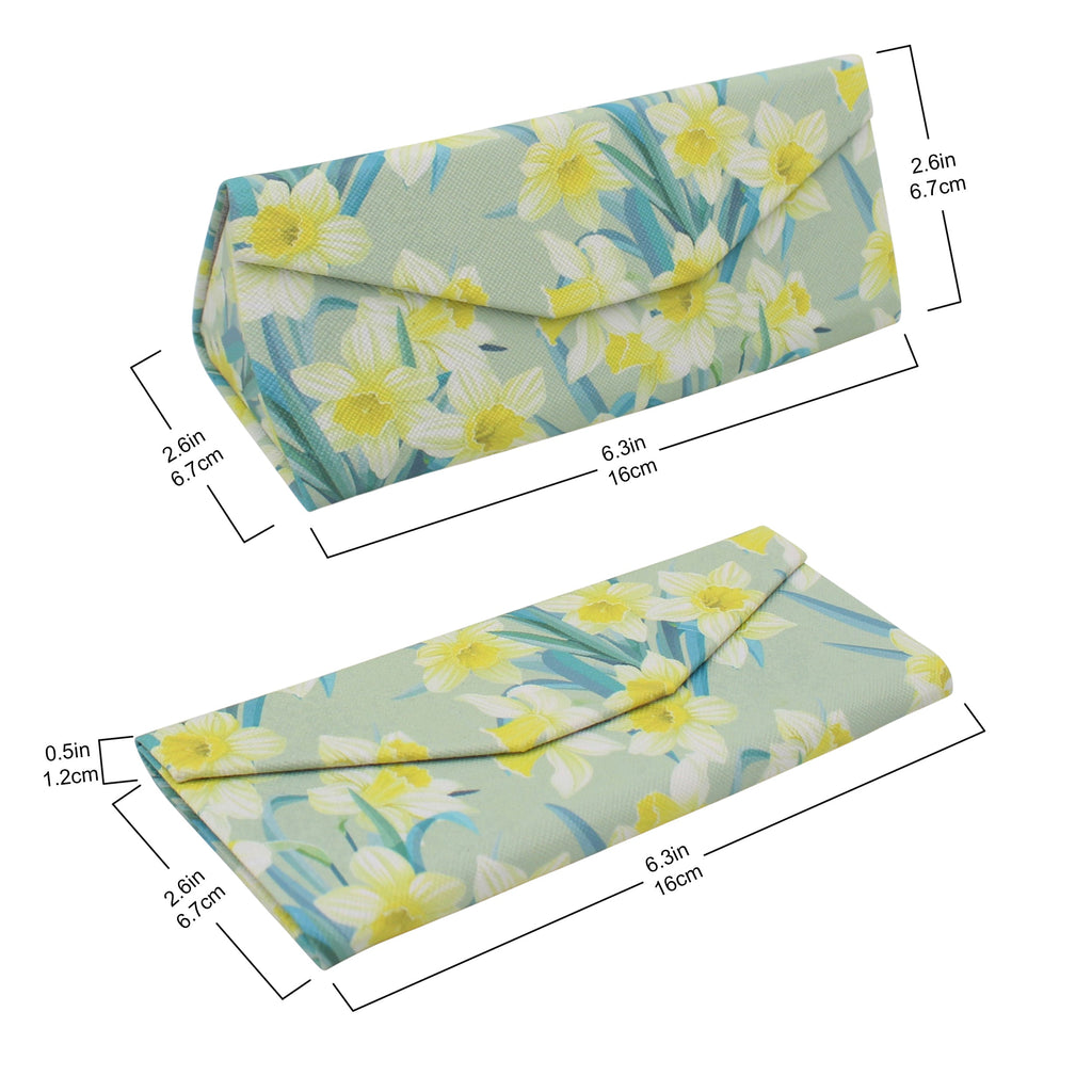 Daffodil Print Vegan Leather Glasses Case