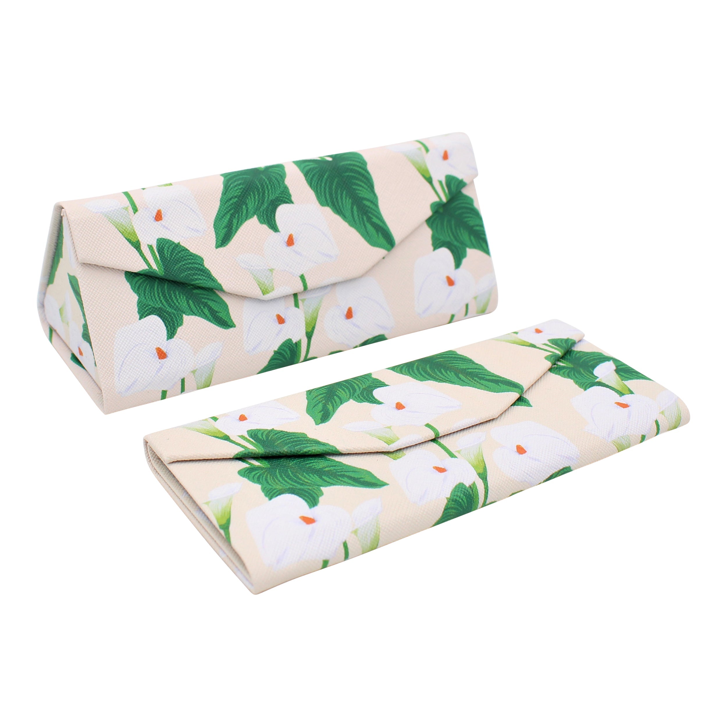 Lily Print Vegan Leather Glasses Case