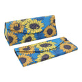 Sunflowers Print Vegan Leather Glasses Case
