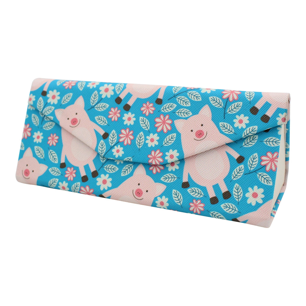 Pig Print Vegan Leather Glasses Case