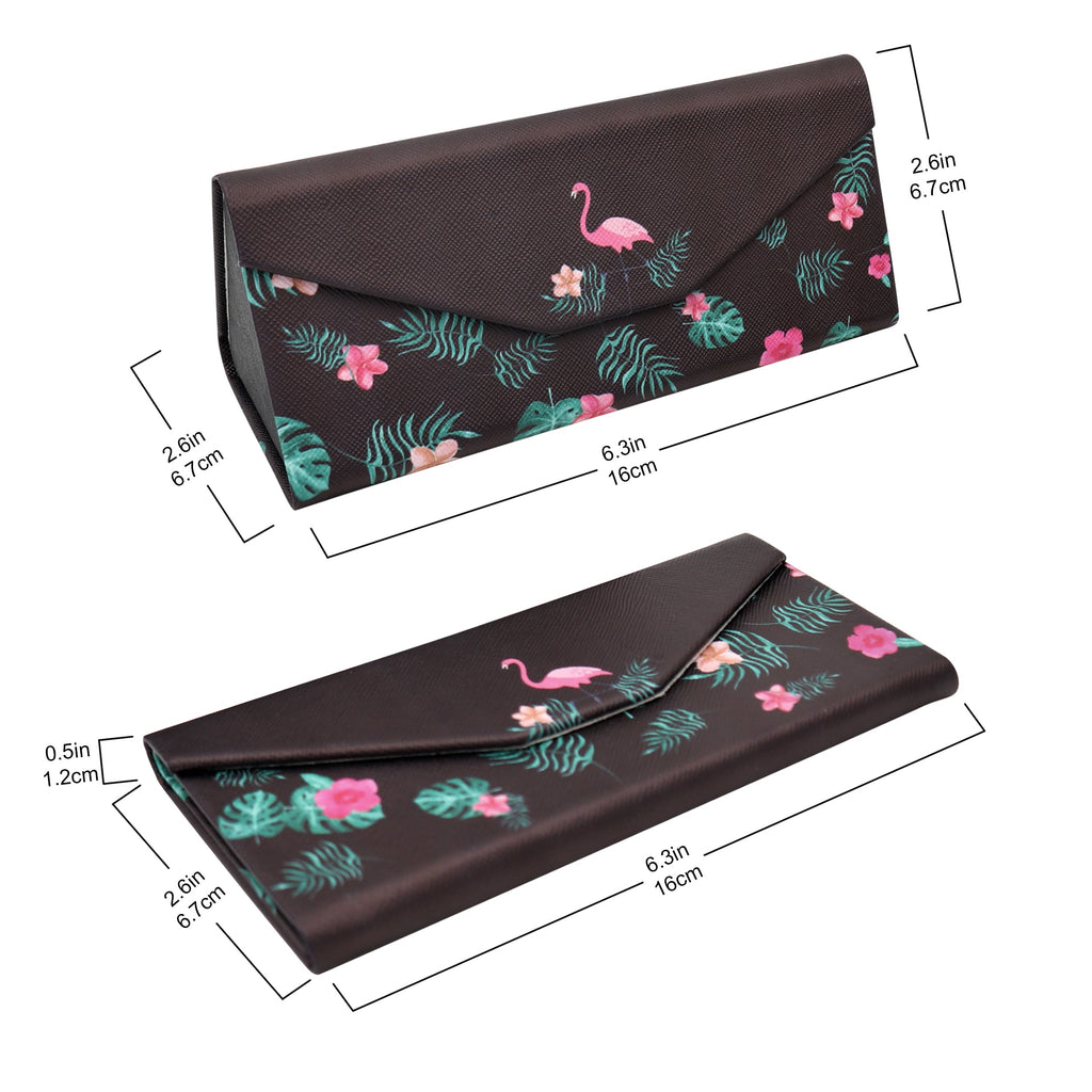 Flamingo Print Vegan Leather Glasses Case