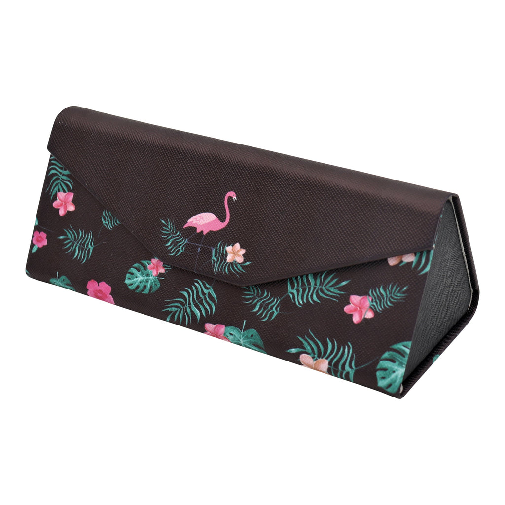 Flamingo Print Vegan Leather Glasses Case