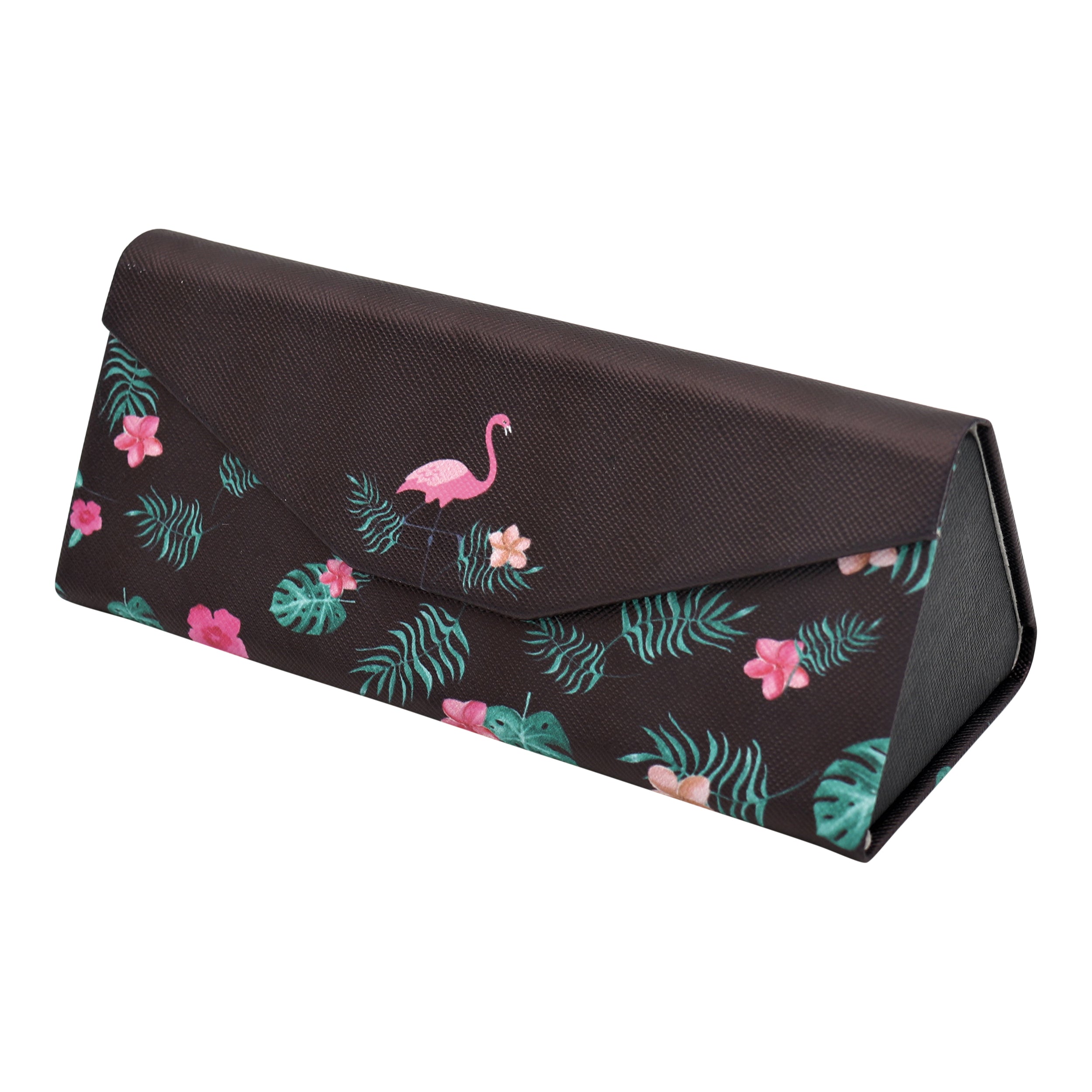 Flamingo Print Vegan Leather Glasses Case