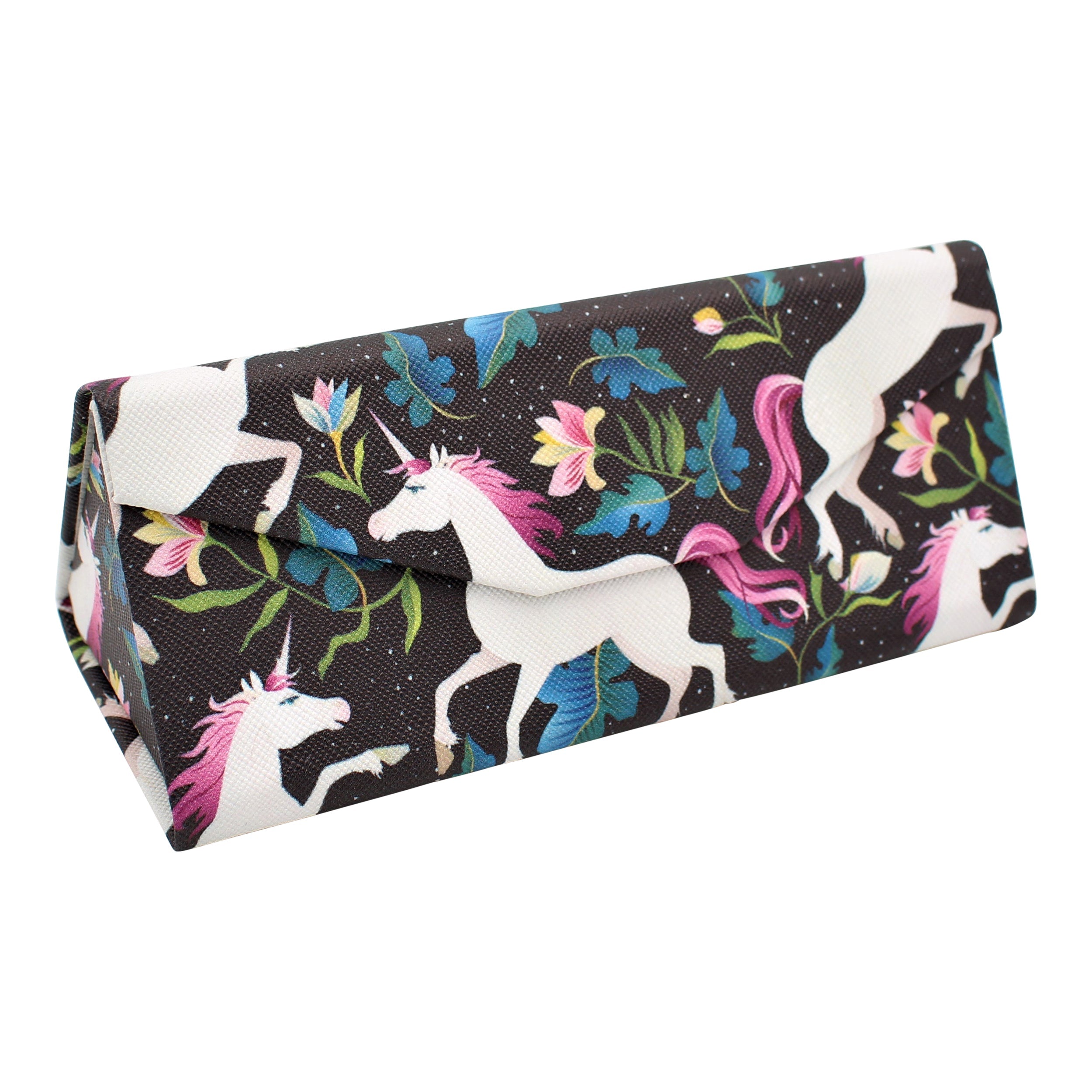 Unicorn Print Vegan Leather Glasses Case