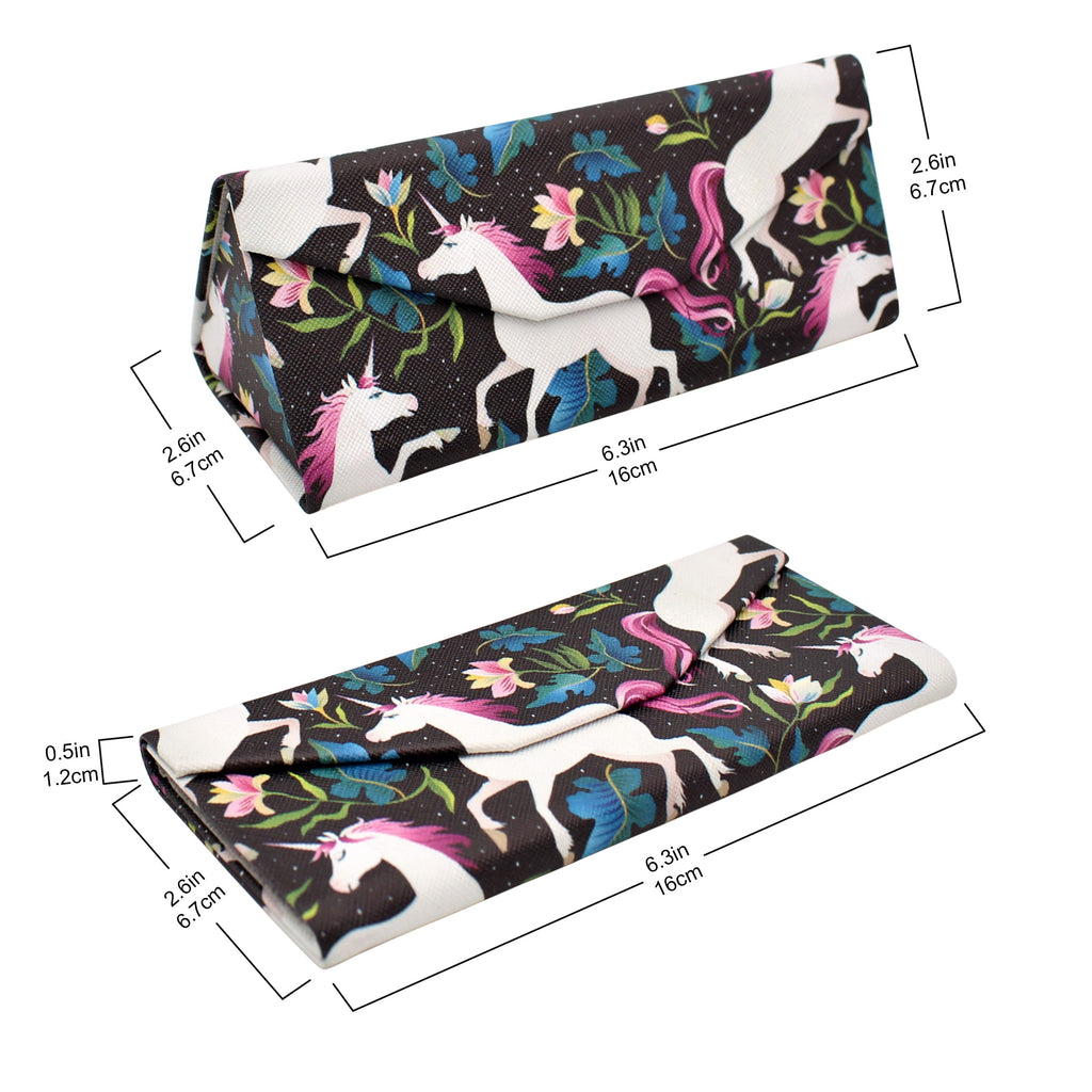 Unicorn Print Vegan Leather Glasses Case