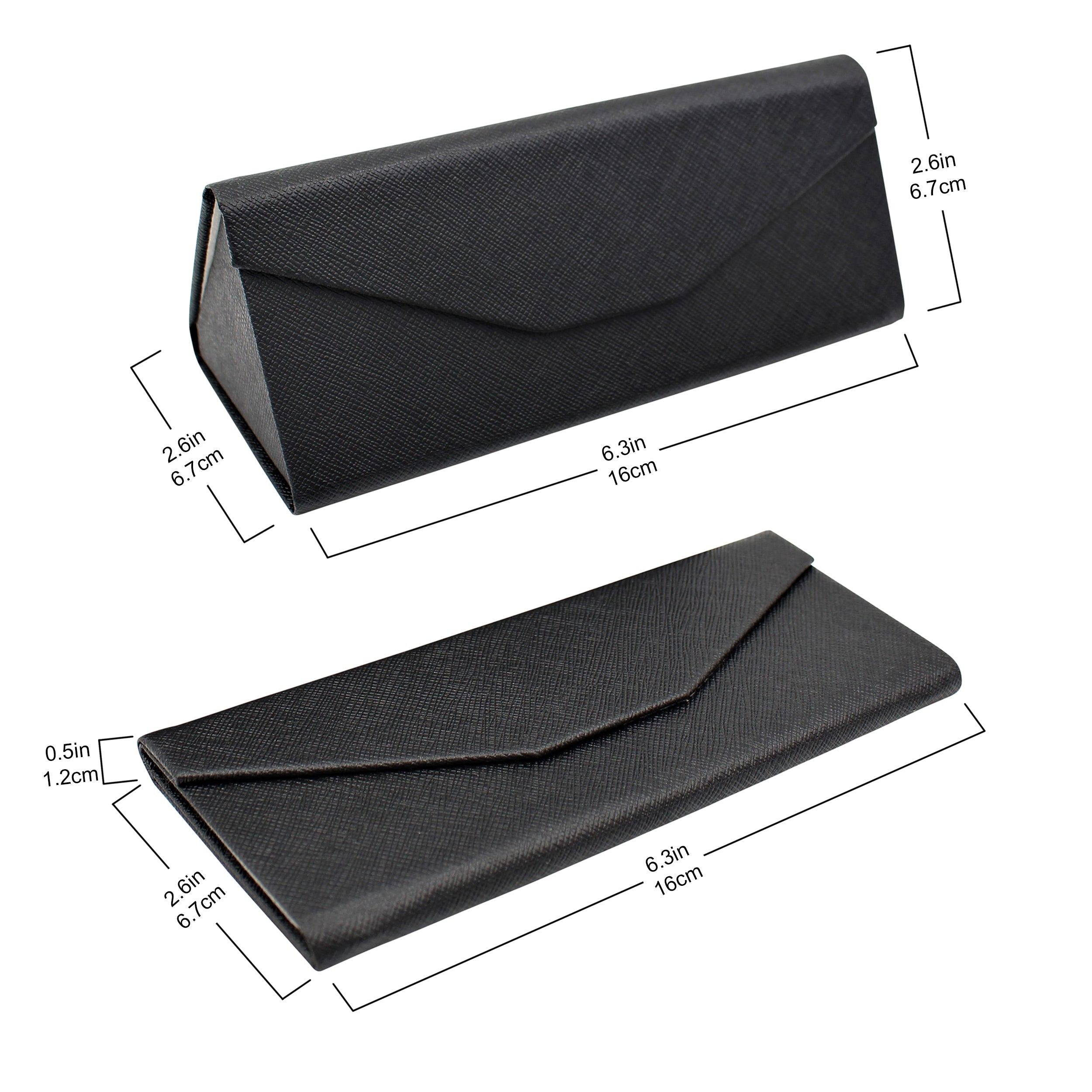 Black Vegan Leather Glasses Case