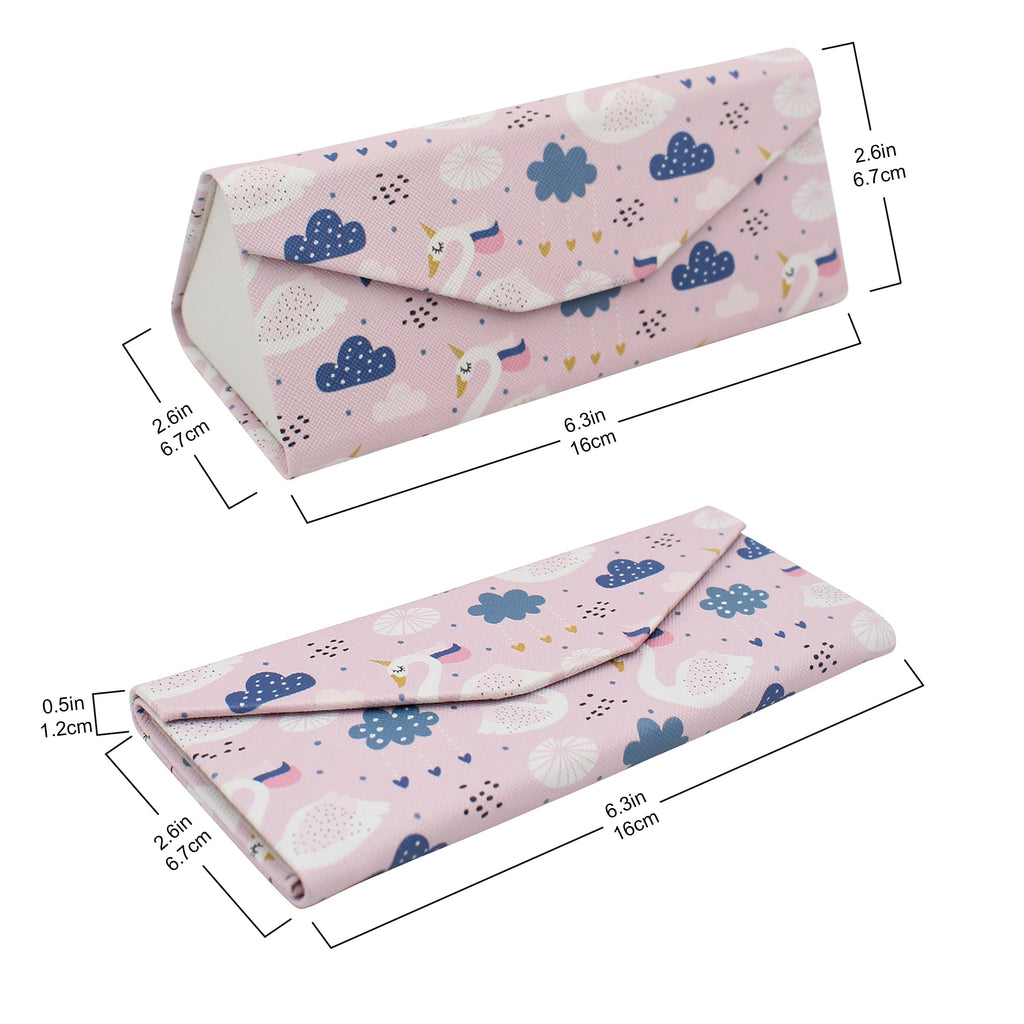 Swan Unicorn Print Vegan Leather Glasses Case