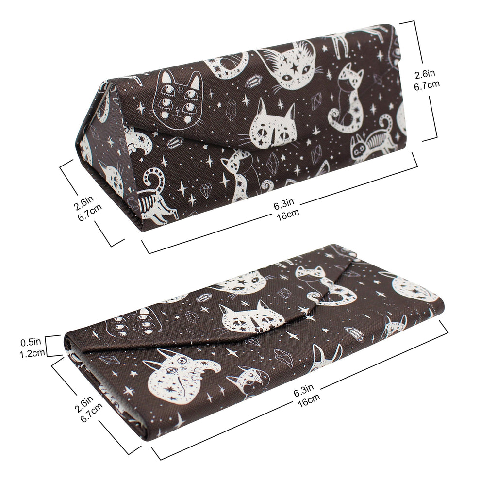 Witchy Cats Halloween Vegan Leather Glasses Case