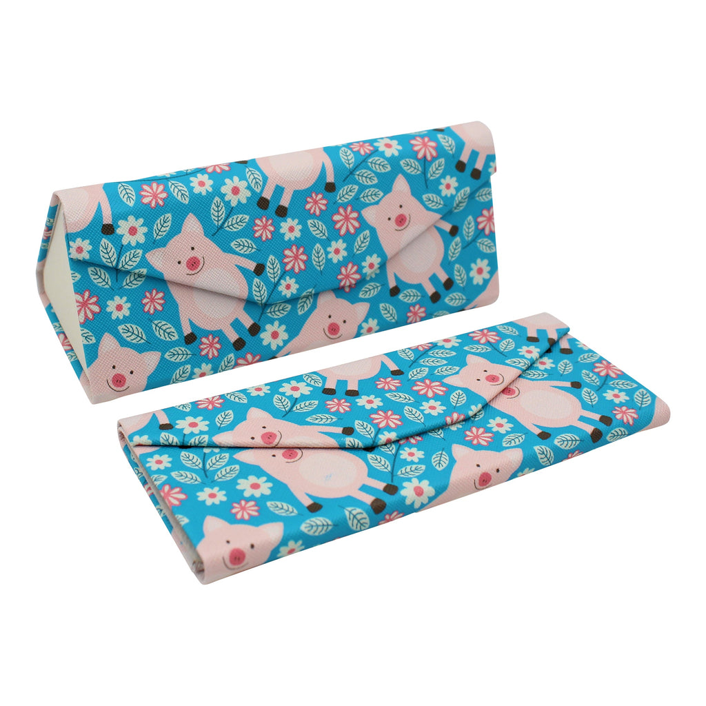 Pig Print Vegan Leather Glasses Case