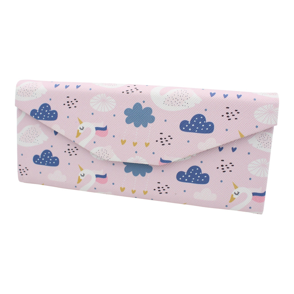 Swan Unicorn Print Vegan Leather Glasses Case
