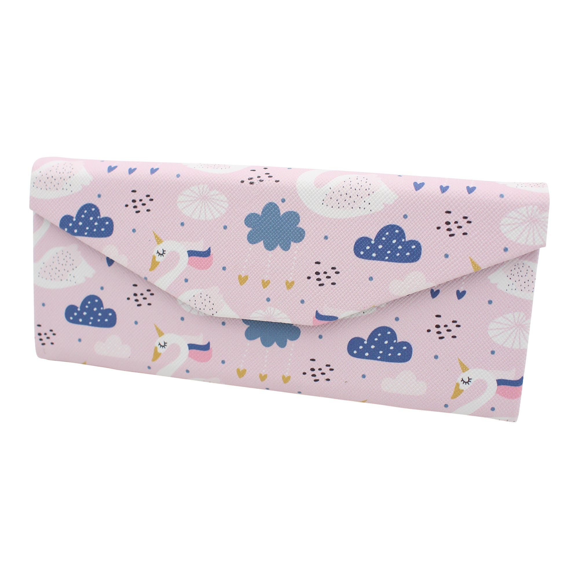 Swan Unicorn Print Vegan Leather Glasses Case