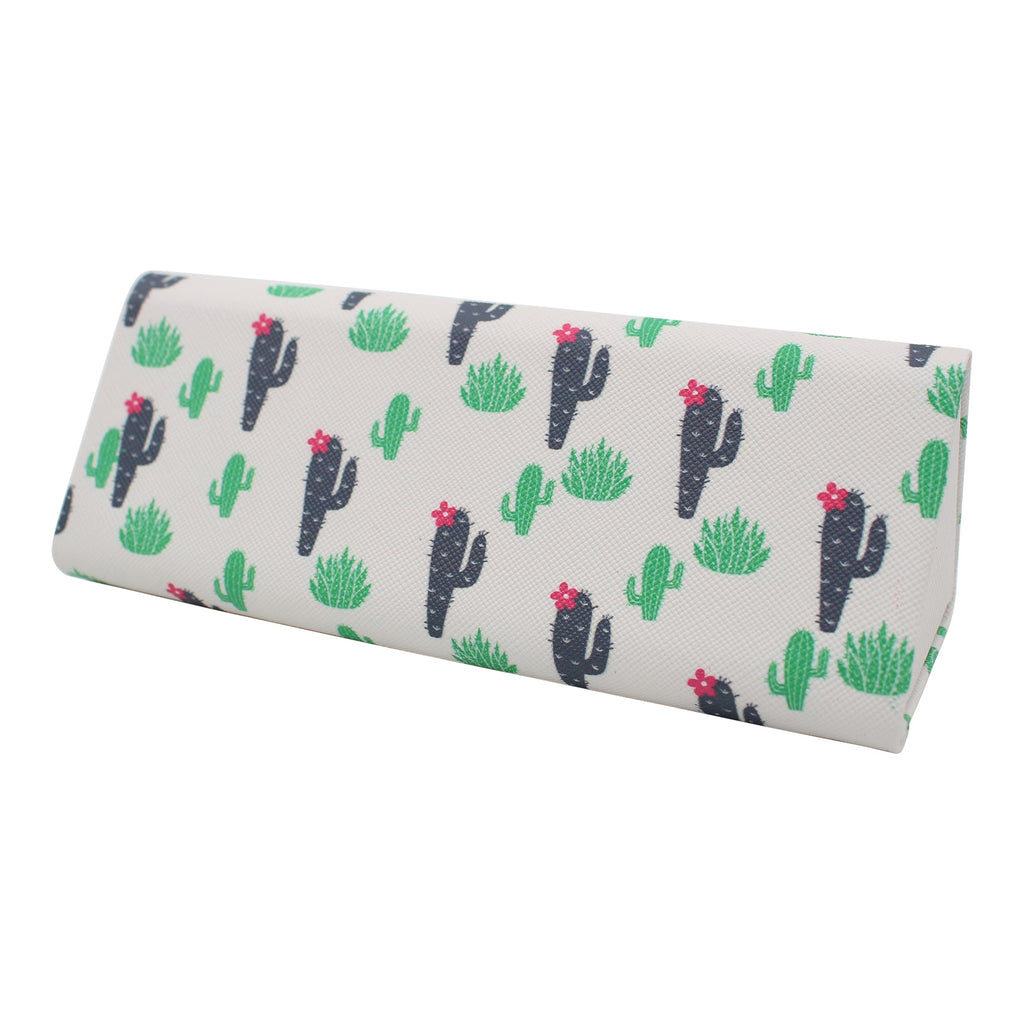 Small Cactus Print Vegan Leather Glasses Case