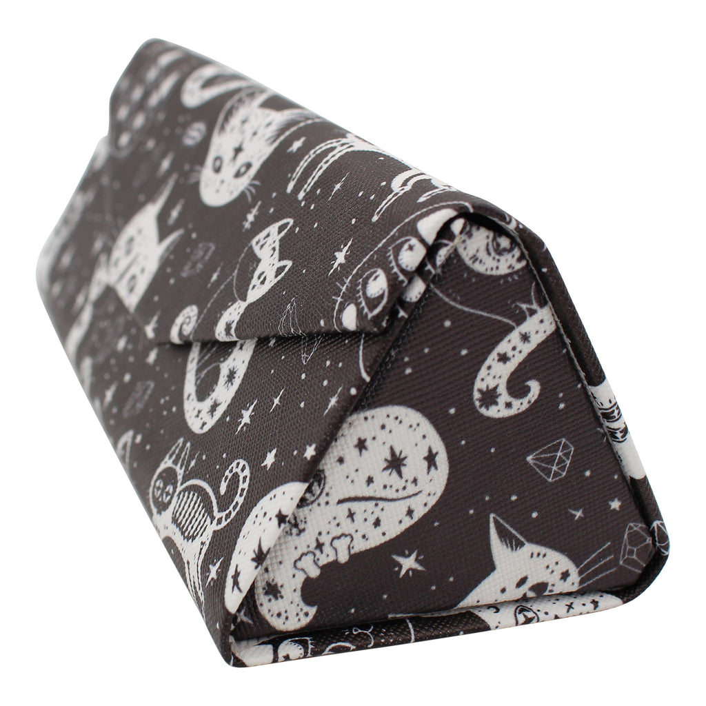 Witchy Cats Halloween Vegan Leather Glasses Case