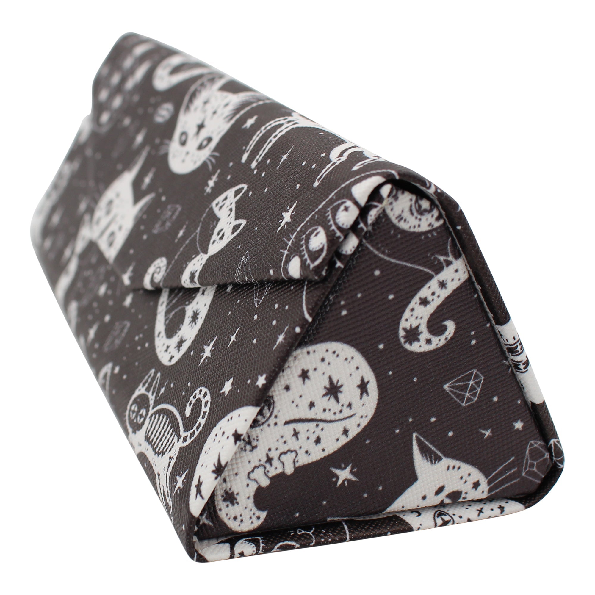 Witchy Cats Halloween Vegan Leather Glasses Case