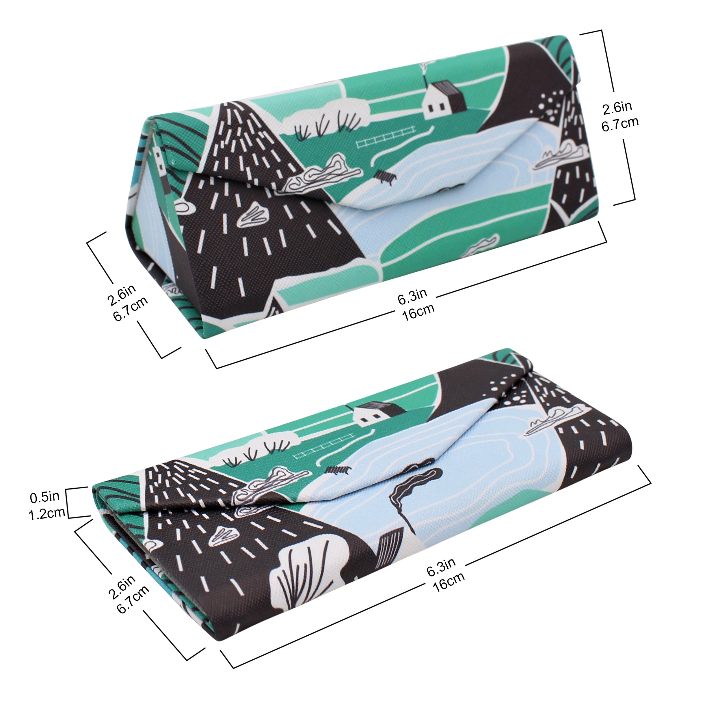 Farm House Print Vegan Leather Glasses Case