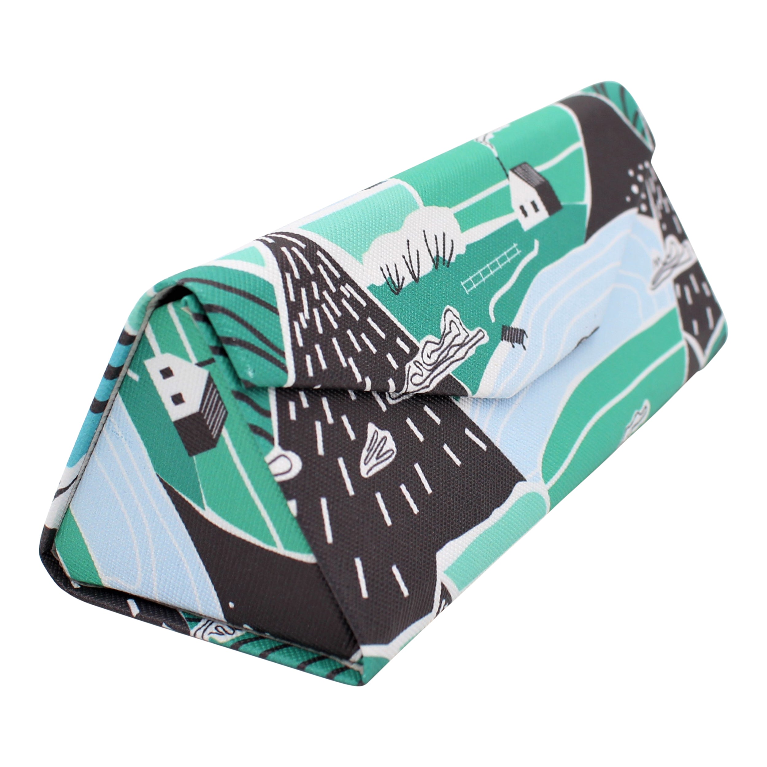 Farm House Print Vegan Leather Glasses Case