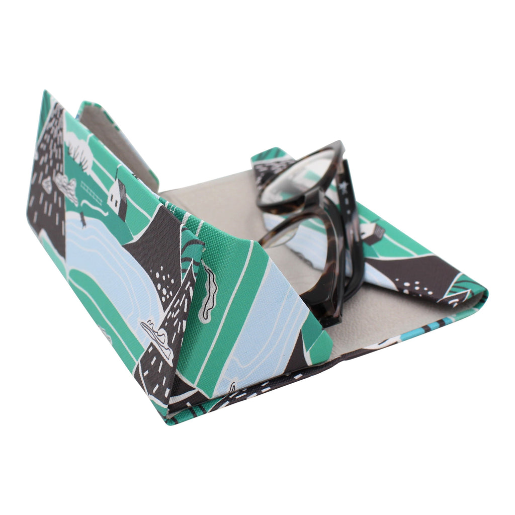 Farm House Print Vegan Leather Glasses Case
