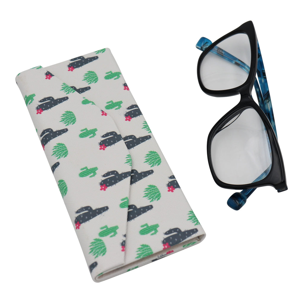 Cactus Print Vegan Leather Glasses Case