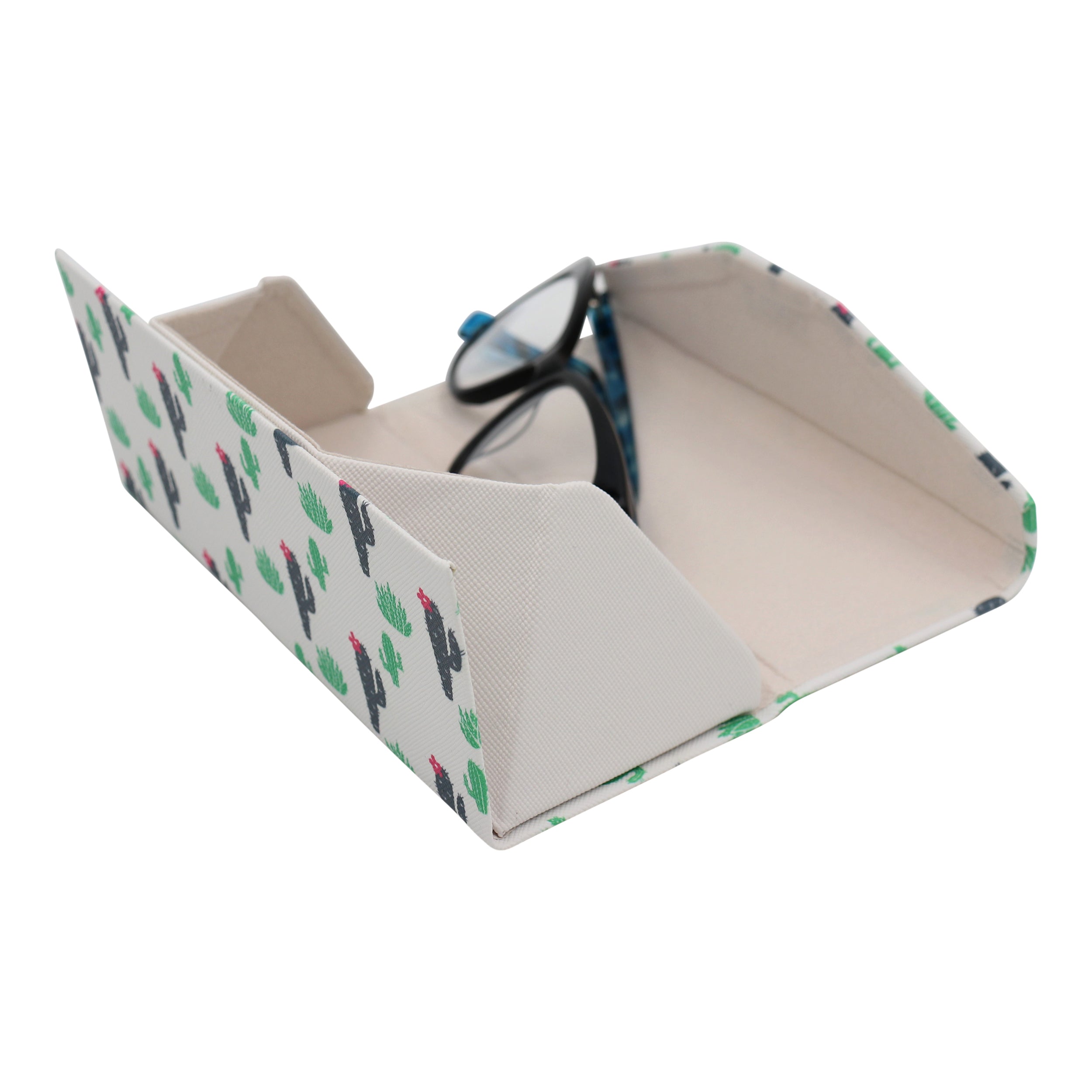 Cactus Print Vegan Leather Glasses Case