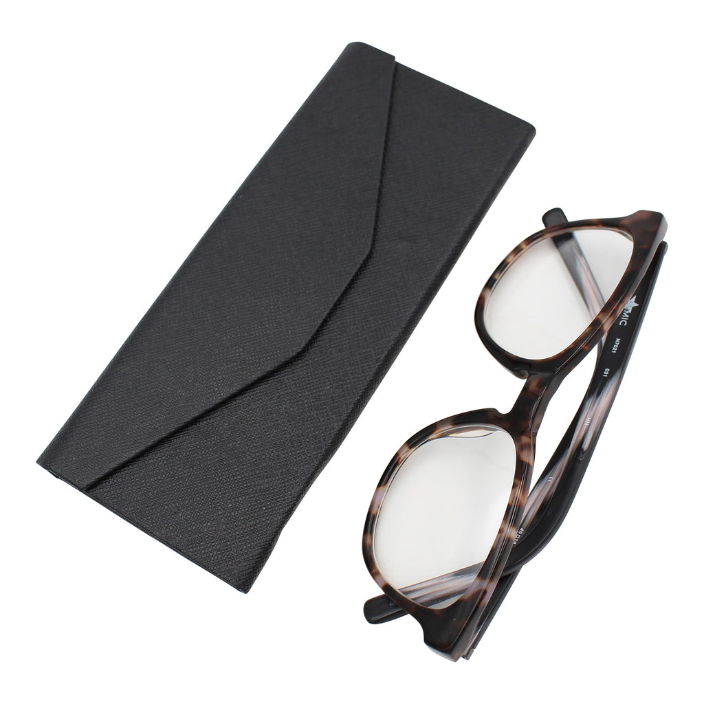 Black Vegan Leather Glasses Case
