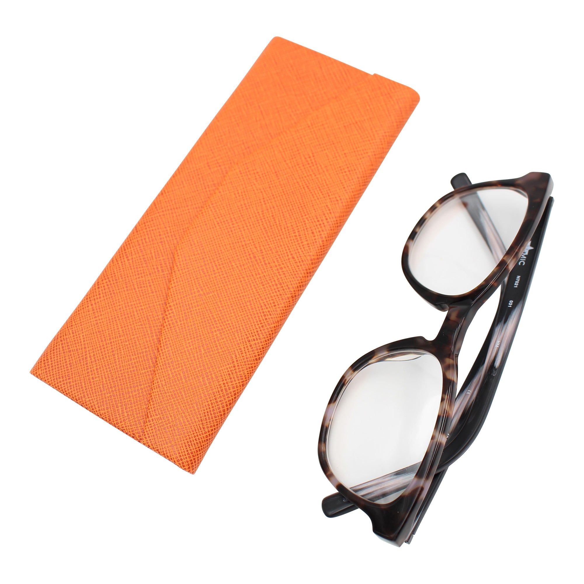 Orange Vegan Leather Glasses Case