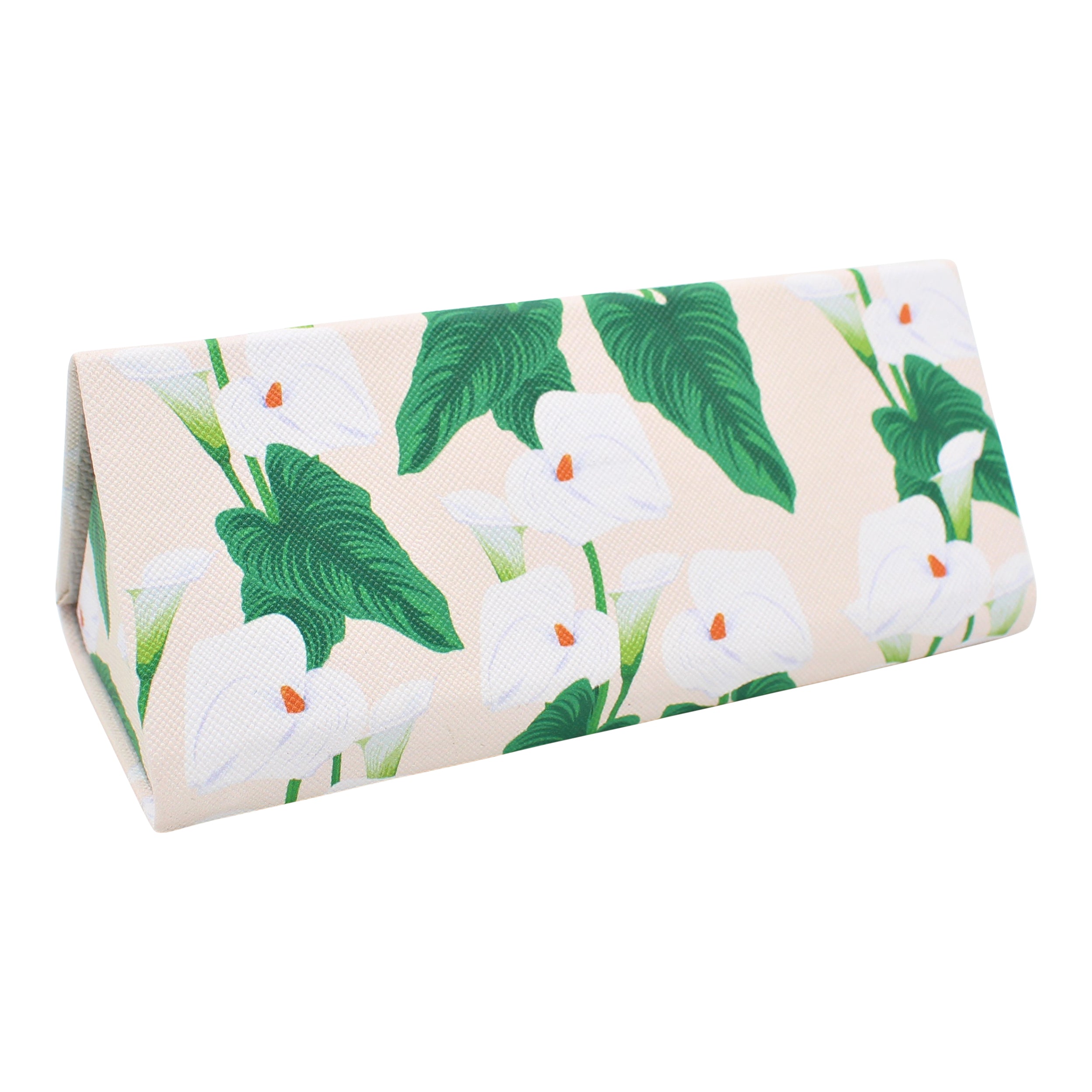 Lily Print Vegan Leather Glasses Case