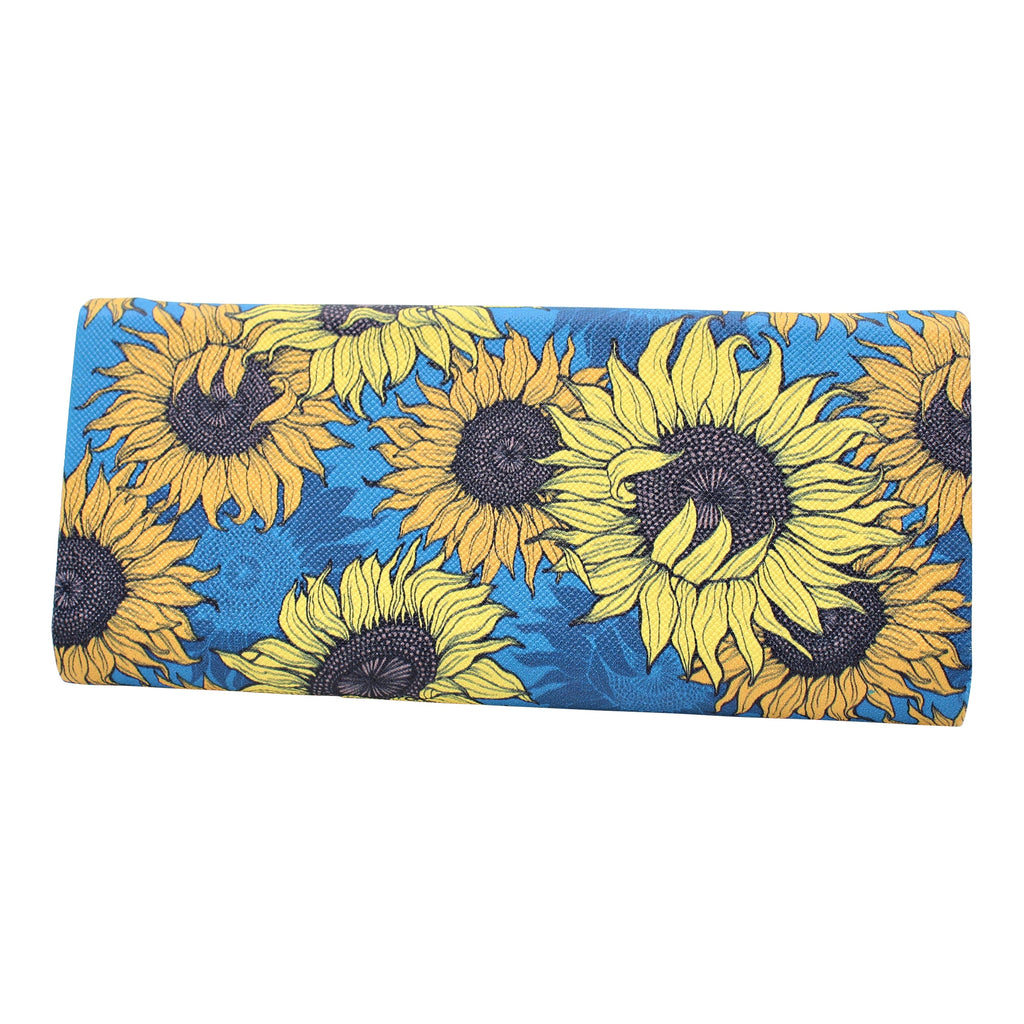Sunflowers Print Vegan Leather Glasses Case