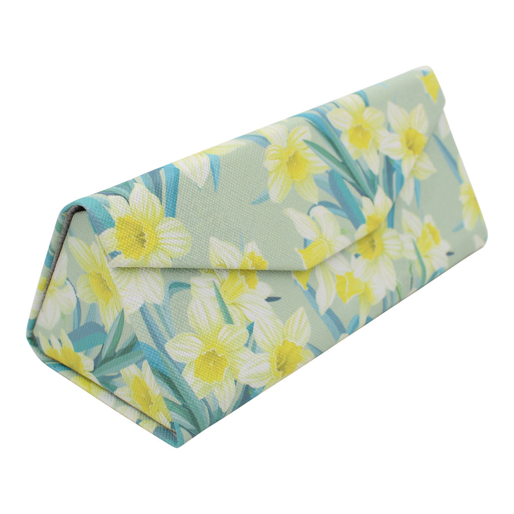 Daffodil Print Vegan Leather Glasses Case