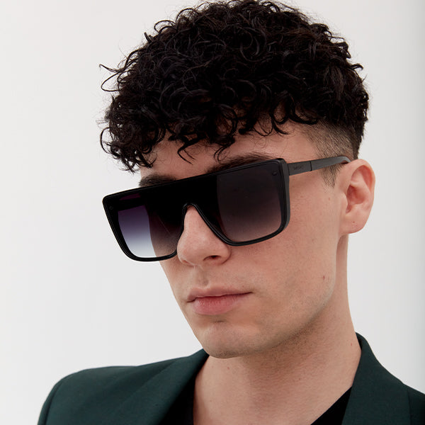 TopFoxx Rayz Black Square Sunglasses