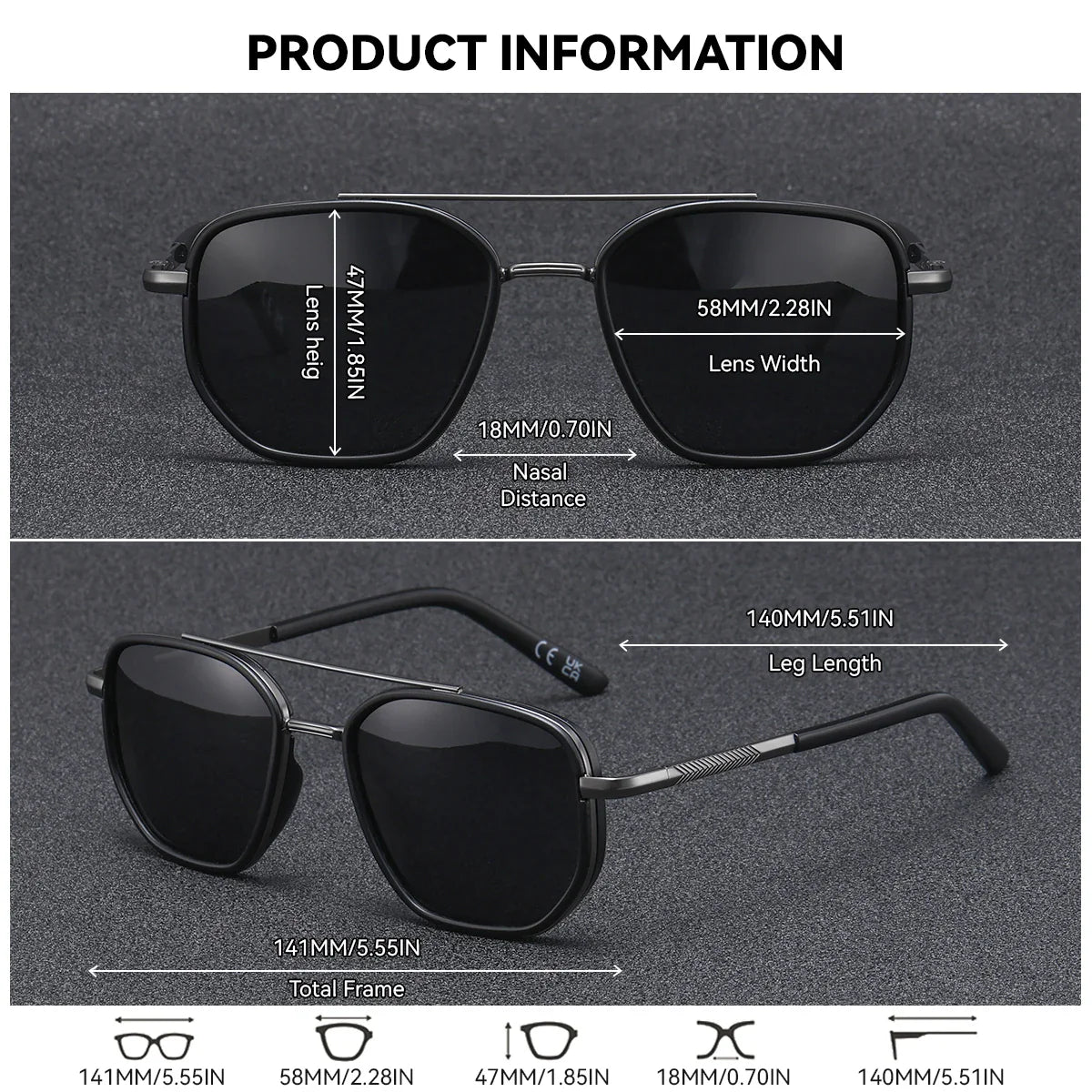 BARCUR Polarized Polygon Sunglasses – UV400 Men's