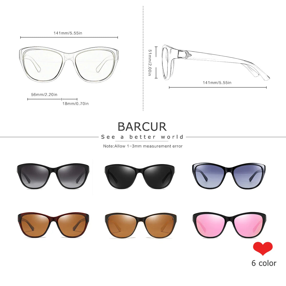 BARCUR Polarized Round Sunglasses – UV400 Unisex