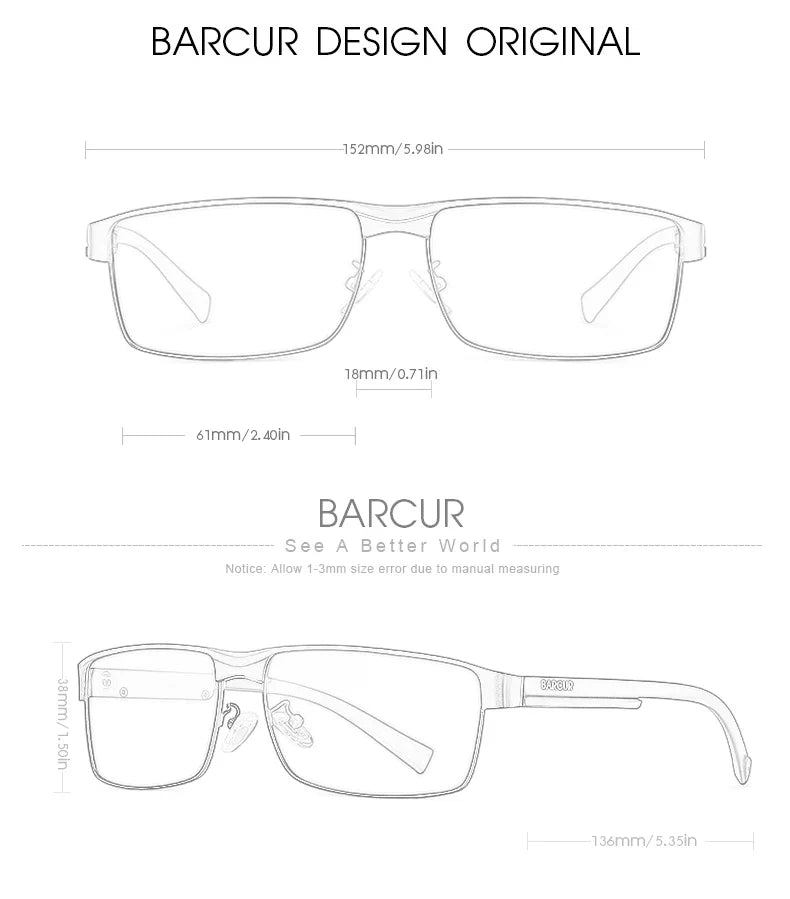 BARCUR Polarized Business Sunglasses – UV400 Men's